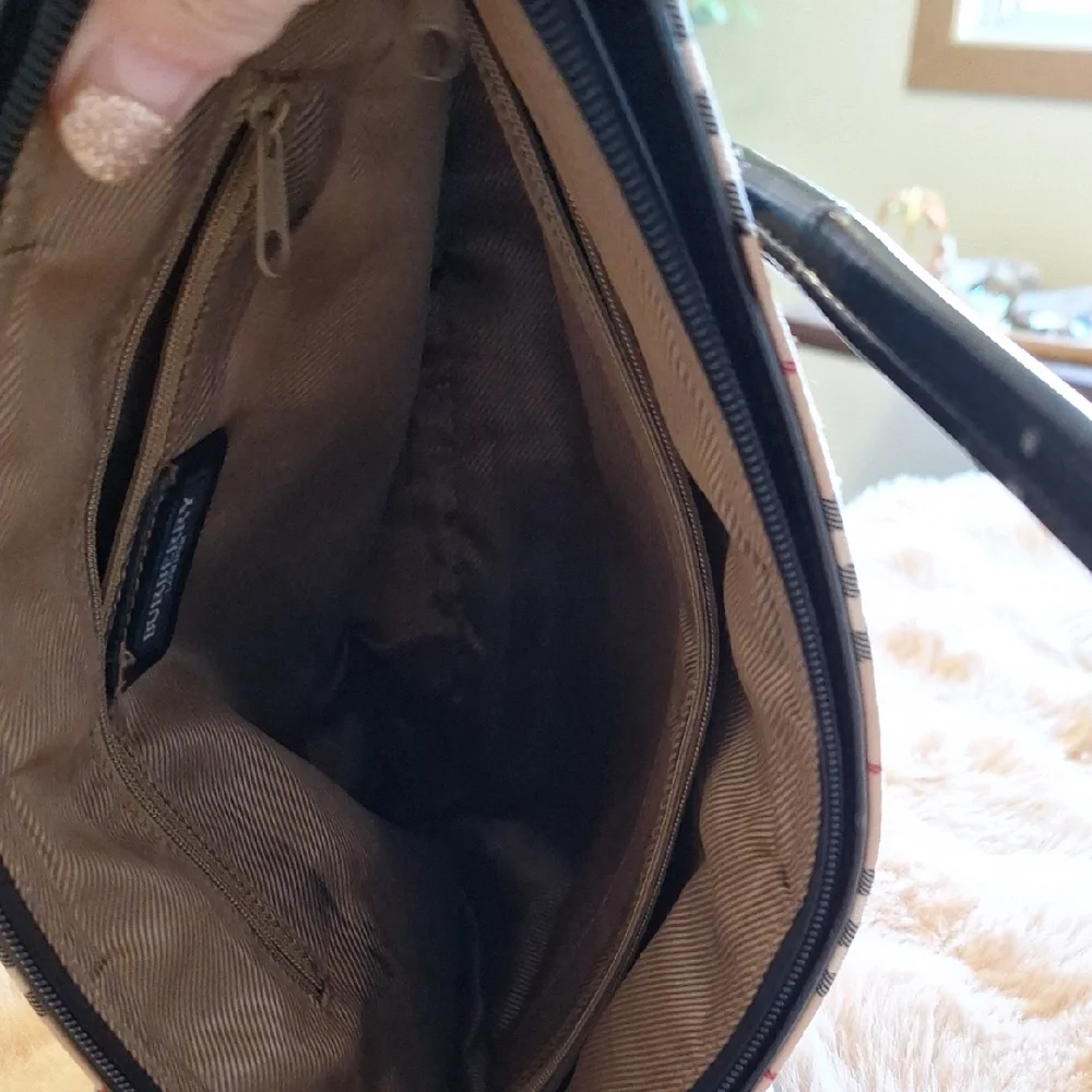 Burberry Plaid Shoulder Bag - Black, Cream, Red - Picture 3 of 9